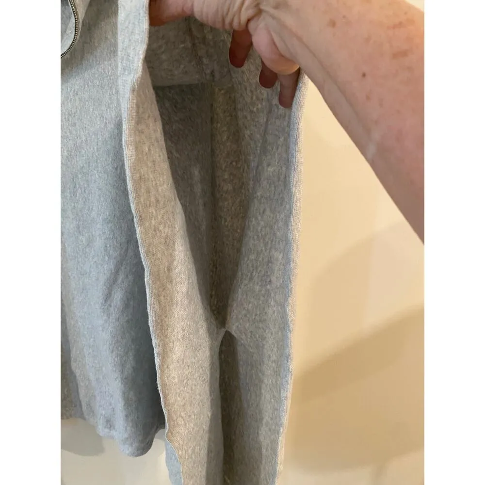 Banana Republic Cotton 1/4 Zip-Front Knit Poncho Sweater Gray Women's One Size - Image 6
