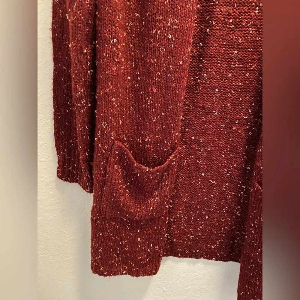 NWT Knox Rose Burgundy Open Knit Cardigan - Image 5