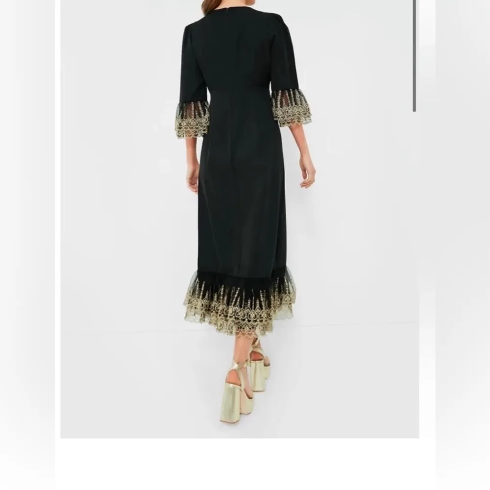 Pomander Place Lillith Black Maxi Dress XS NWT Lace Trim Formal Holiday Glam - Image 3