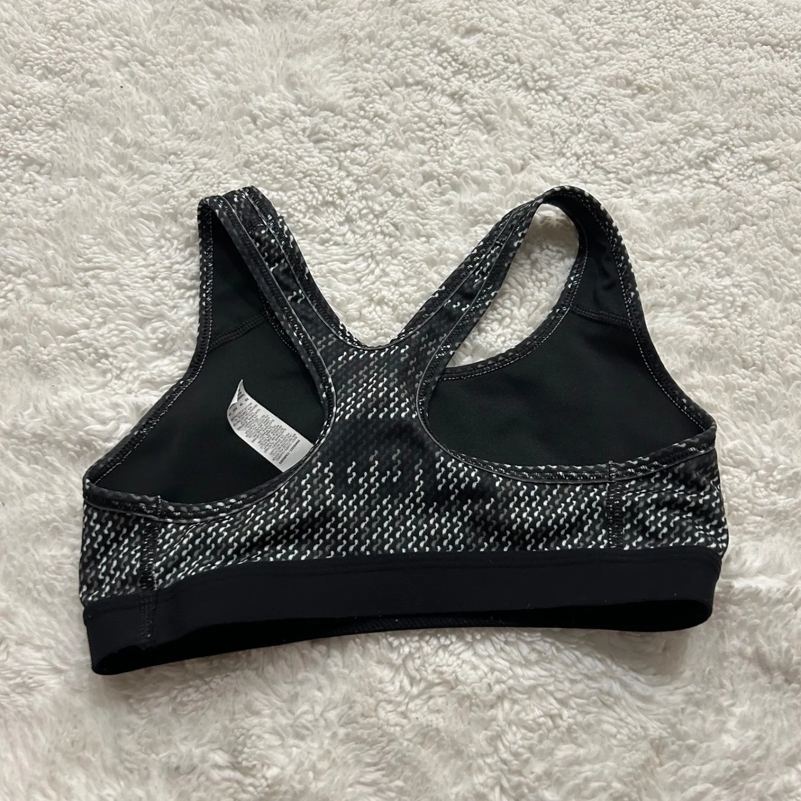 Nike Womens Sports Bra Logo Black Multicolor Sz XS Preppy Cheer Sports - Image 2