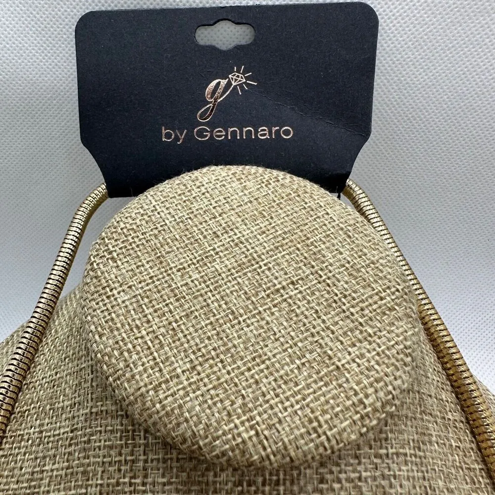 G by Gennaro Gold Tone Statement Choker Necklace Marble Style New - Image 6