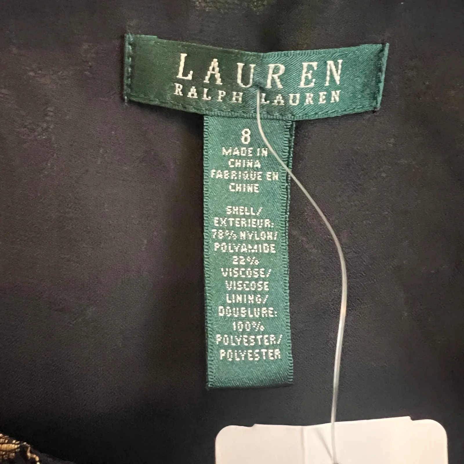 Lauren Ralph Lauren Blouse Top 8 Sleeveless Floral Gold New Year Lined Workwear - Image 5