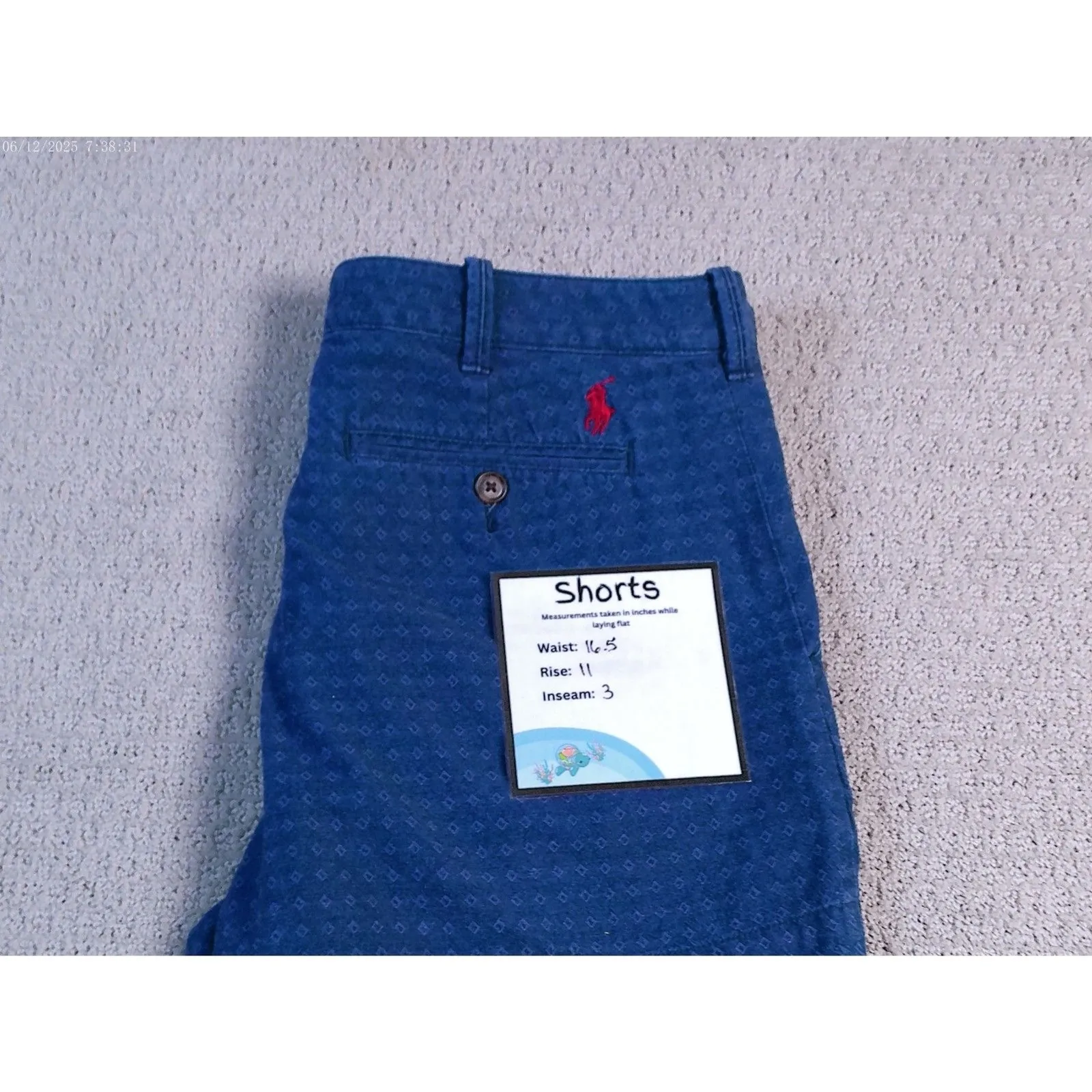 Polo Ralph Lauren Women Blue Gingham Patterned Shorts Size 8 - Image 6
