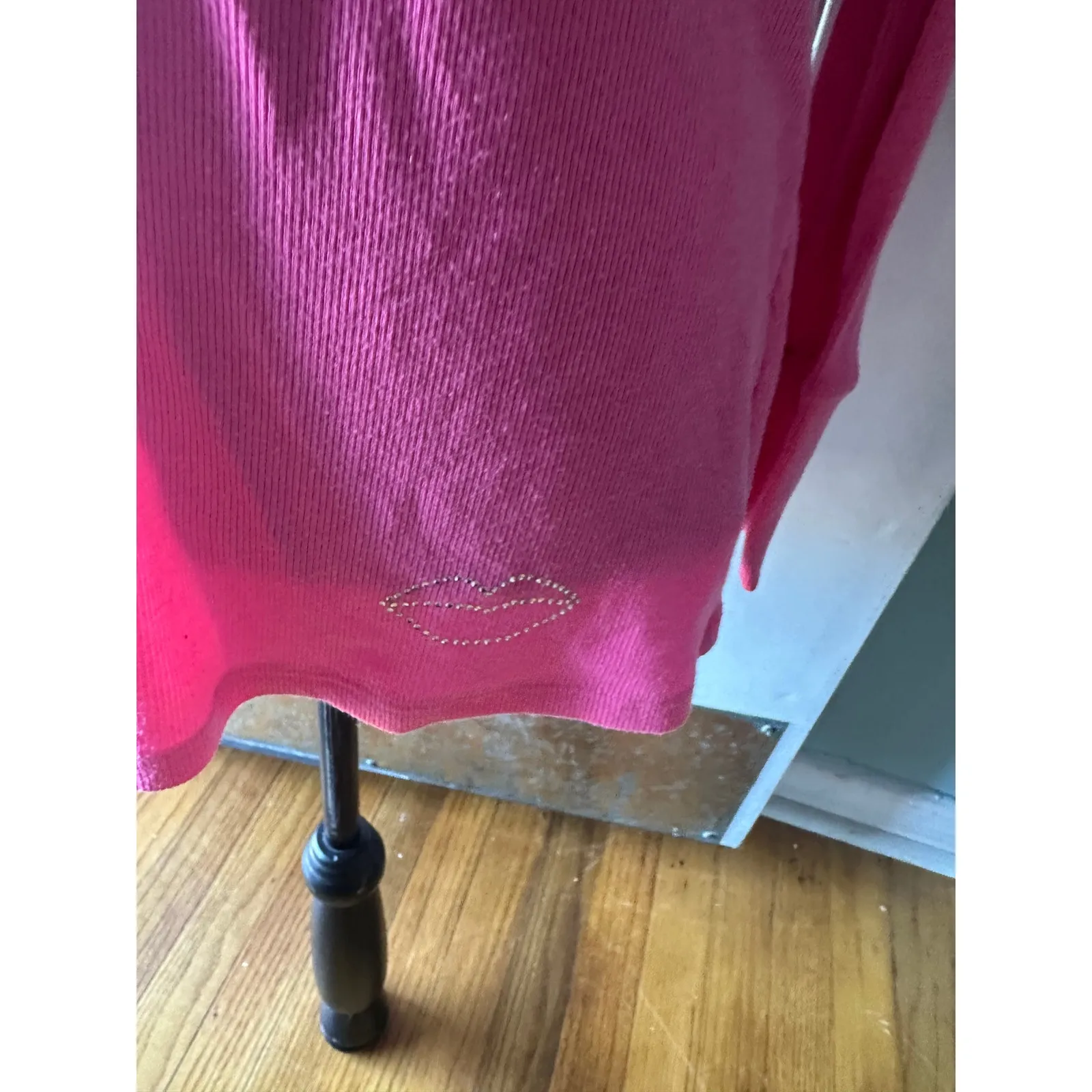 Betsey Johnson Pink Long-Sleeve Henley Sleep Top – Size L - Image 7