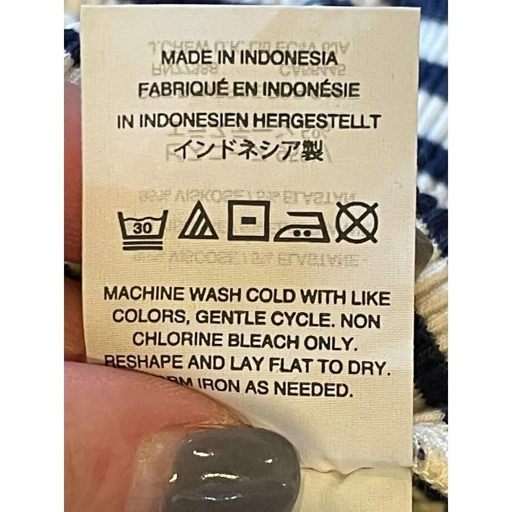 Madewell Ivory And Blue‎ Striped Halter Neck Fit And Flare Mini Dress Size XS - Image 9