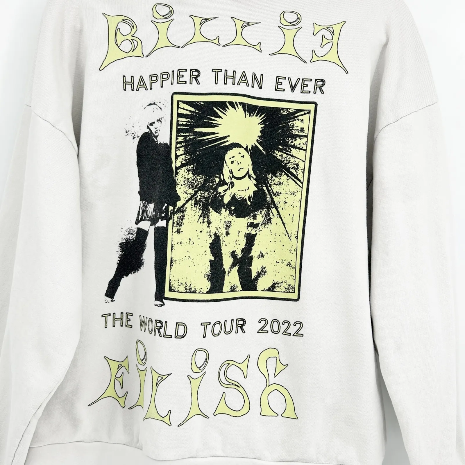 Billie Eilish Happier Than Ever World Tour 2022 Hoodie Merch Sweatshirt Unisex M - Image 2