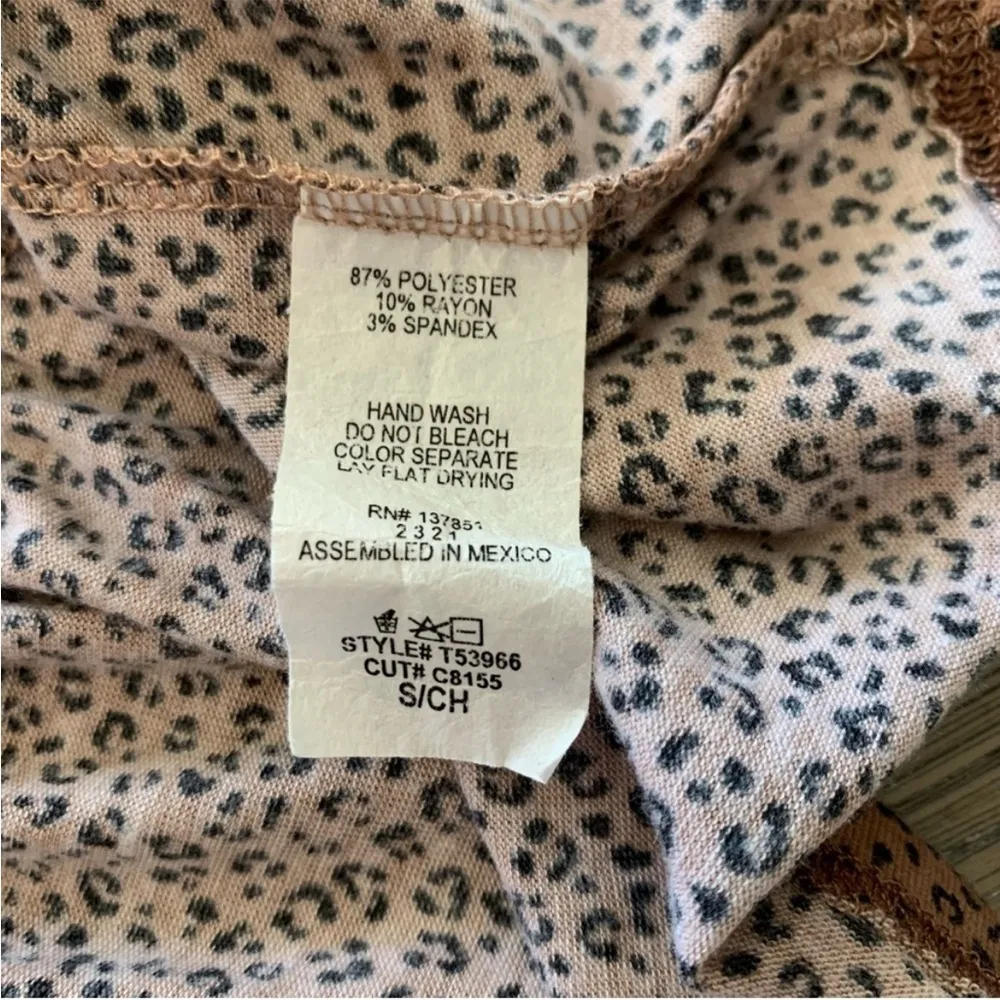 Gaze Cheetah Animal Print Short Sleeve Peplum Top S Brown - Image 12