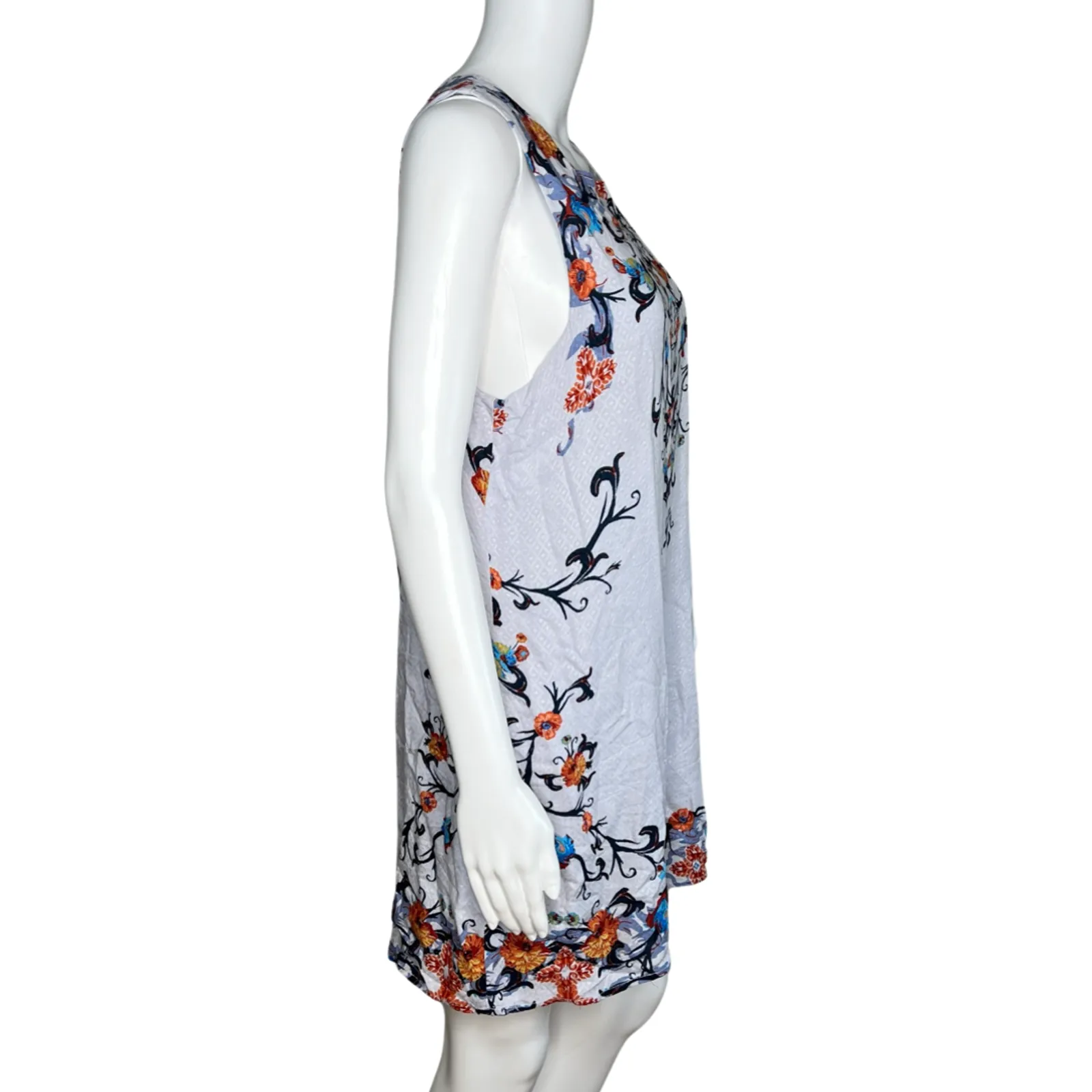 Ecote Dress Womens Large Blue‎ Floral Open Cutout Back Flowers Casual Bohemian - Image 2