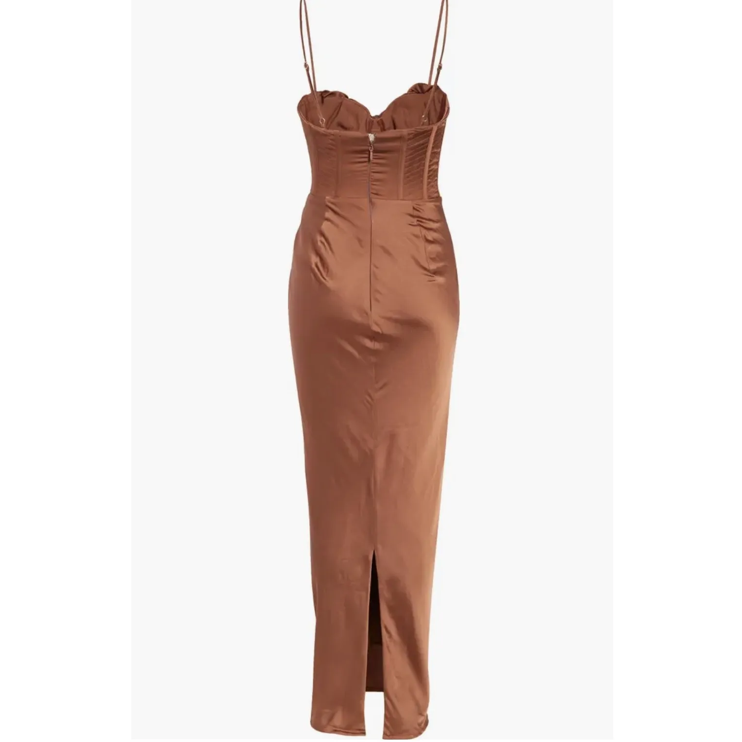 New! House of CB Charmaine Corset Maxi Dress Brown Sz Large+‎ Cup $285 - Image 5