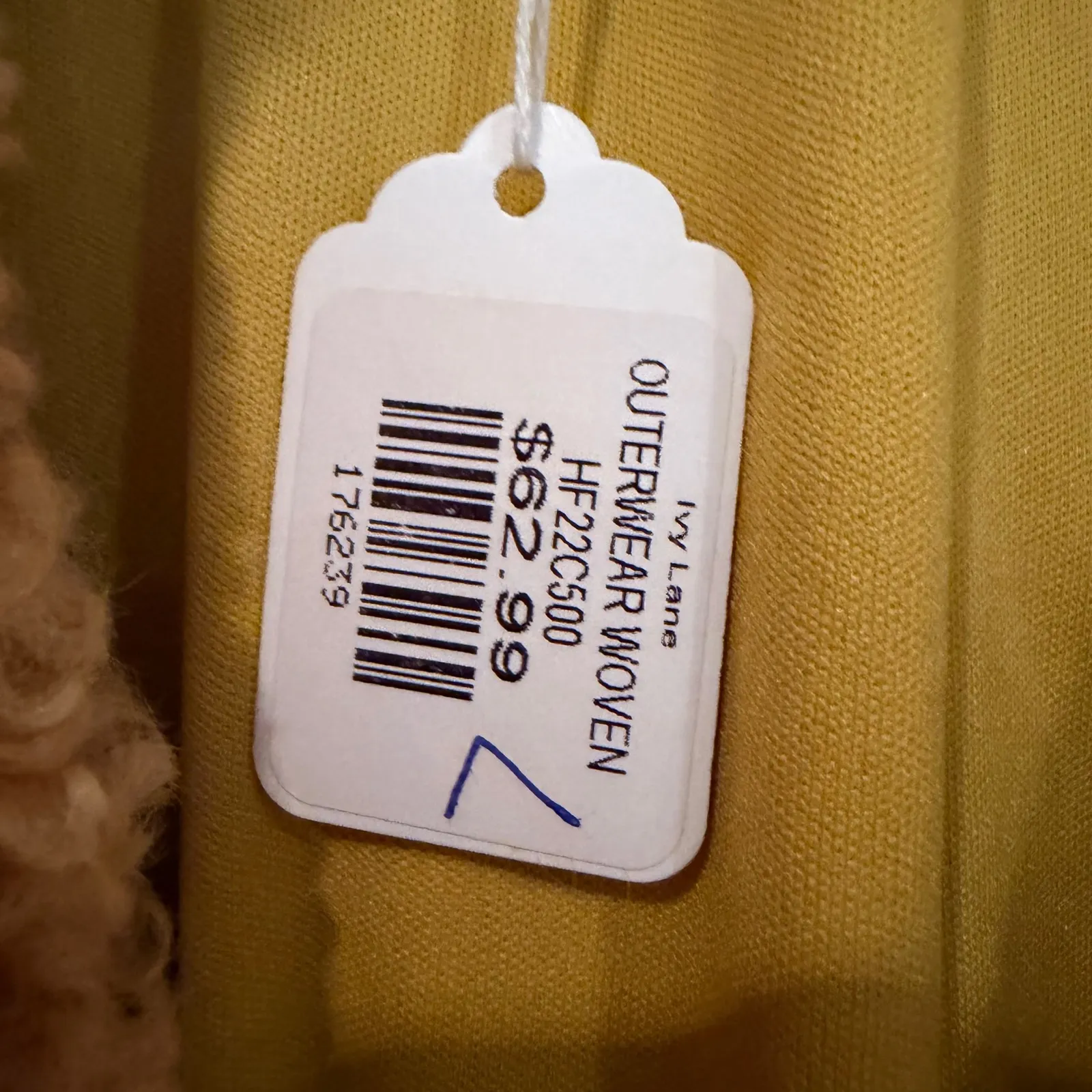 HYFVE Teddy Bear Sherpa Faux Fur Cropped Jacket Coat Women's Large Mustard Boho - Image 8