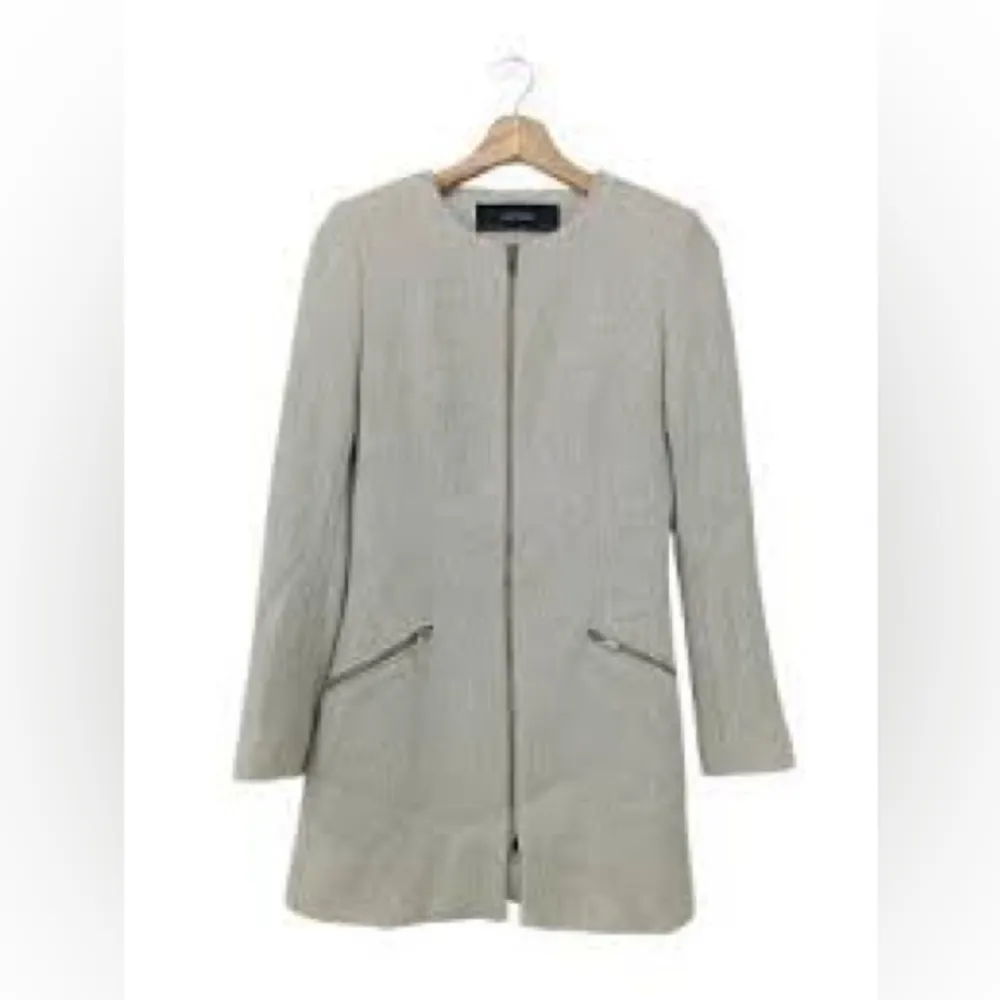 Zara Women's Light Gray Trench Coat A0415 - Image 3