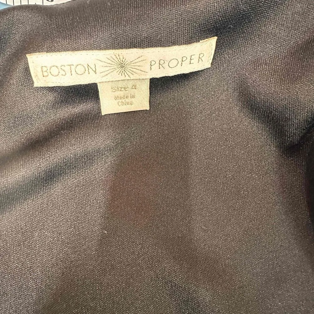 Boston Proper Feather Scroll Scoop Neck Sheath Dress Size 4 - Image 5