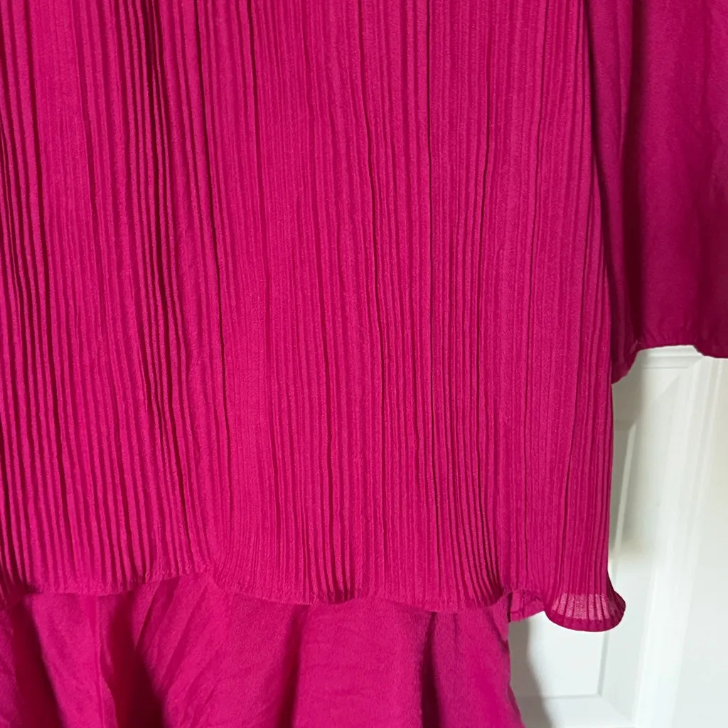 Chic Fuchsia Midi Dress Size 10 Pink - Image 5