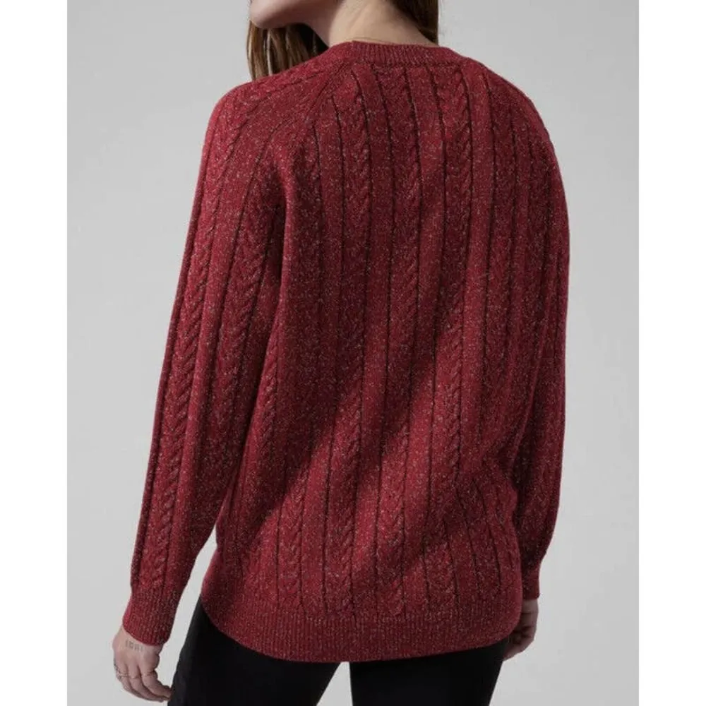 Athleta Crossroads Crew Sweater in Red Metallic - Image 2