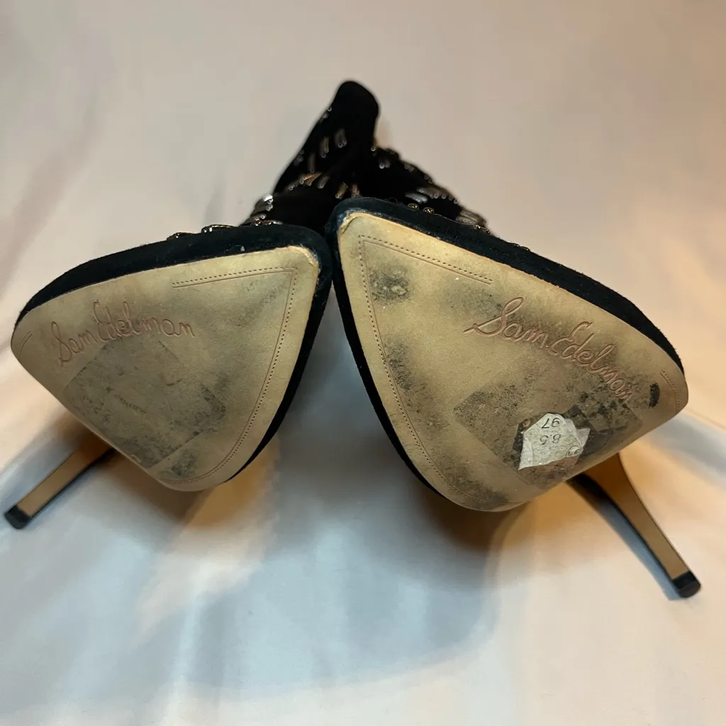 Sam Edelman Black Beaded Women's Melina Ankle Boots 8.5 - Image 5