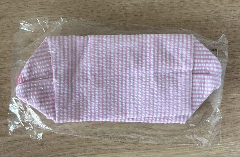 Pink Striped Seersucker Toiletry Makeup Bag - Image 2