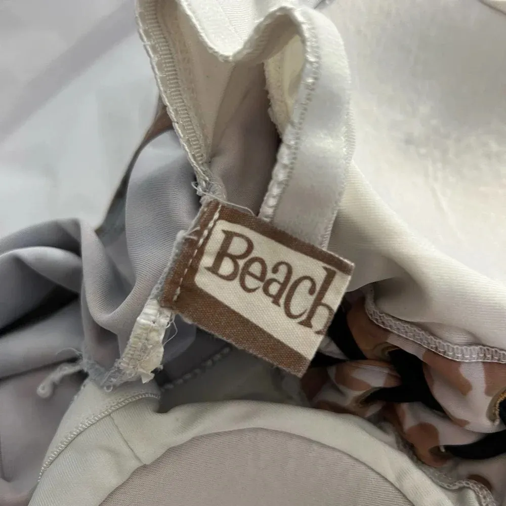 Beach Bash! by Art & Tatyana Retro Leopard One Piece Swimsuit Brown Black Size M - Image 10