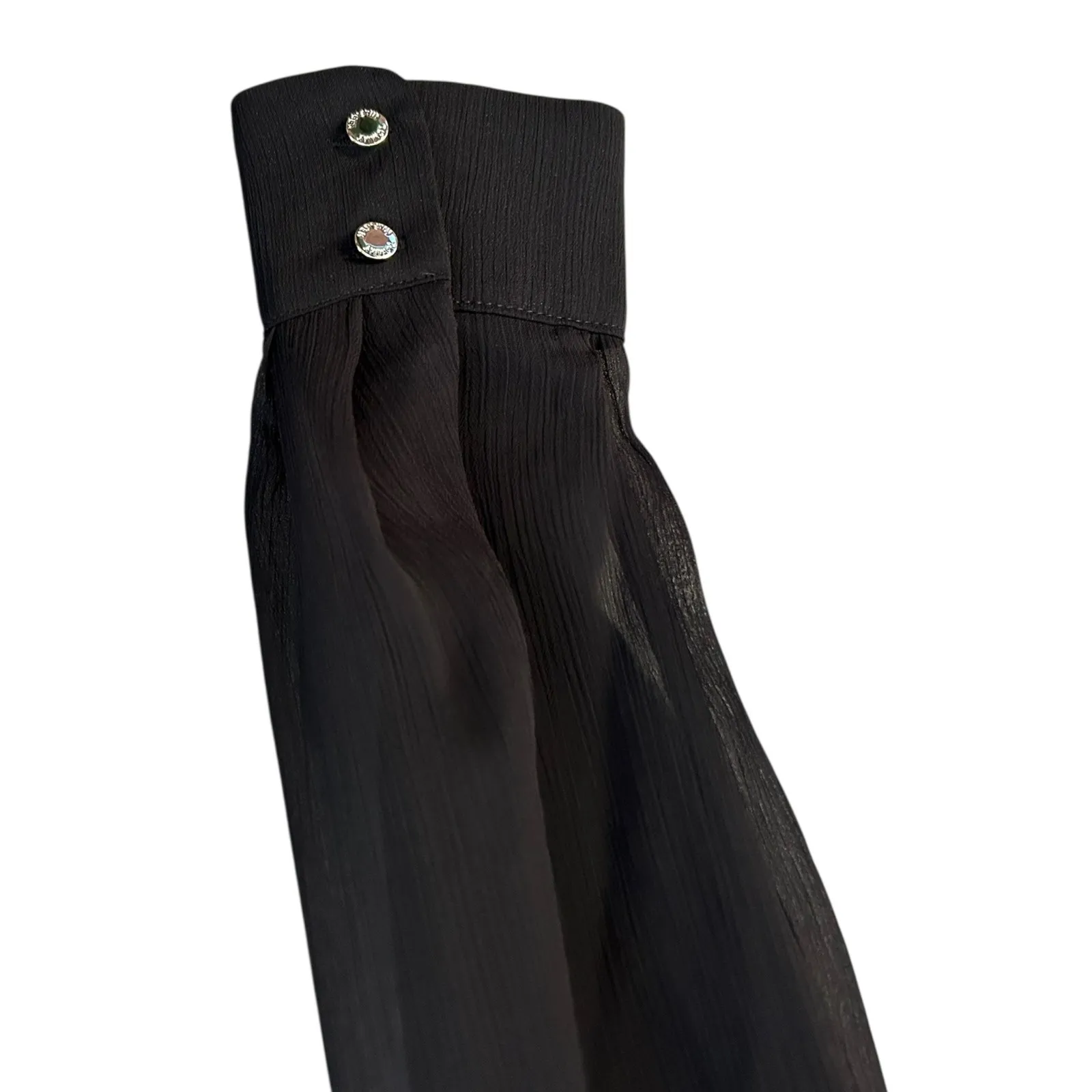 NWT‎ Tommy Hilfiger Scuba Little Black Sheer Long Sleeve Wrap Midi Dress Size 8 - Image 5