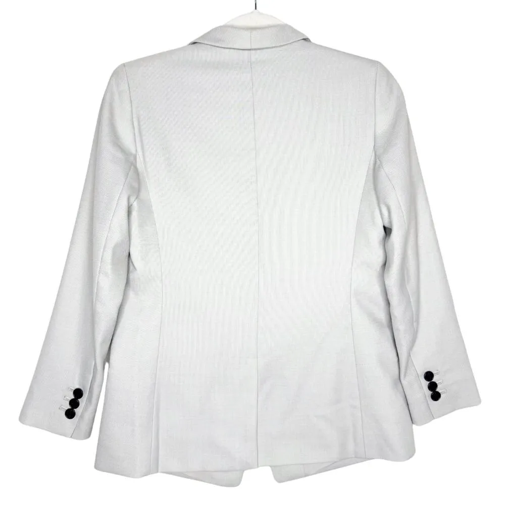 Club Monaco Mair Textured Single Button Wool Blazer Jacket Size 4 Gray Office - Image 9