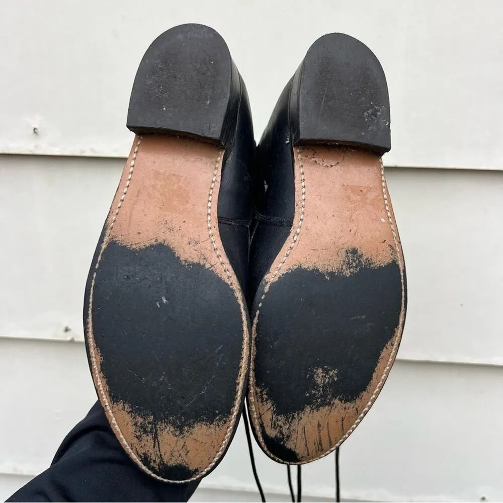 VTG 80s 90s Roy Cooper black lace up roper cowgirl western boots kilte fringe 8M Size 8 - Image 5