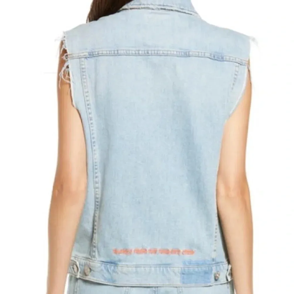 Mother Superior ‘THE DRIFTER' Light Wash Denim Vest fast as a mother size medium - Image 4