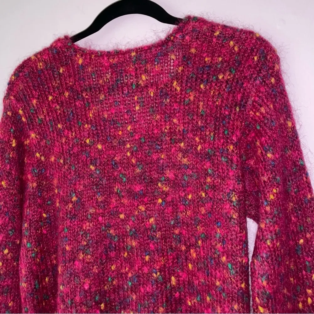 Savannah Size M Pink Mohair Cardigan Button Up Sweater Coastal Grandma Size M - Image 6