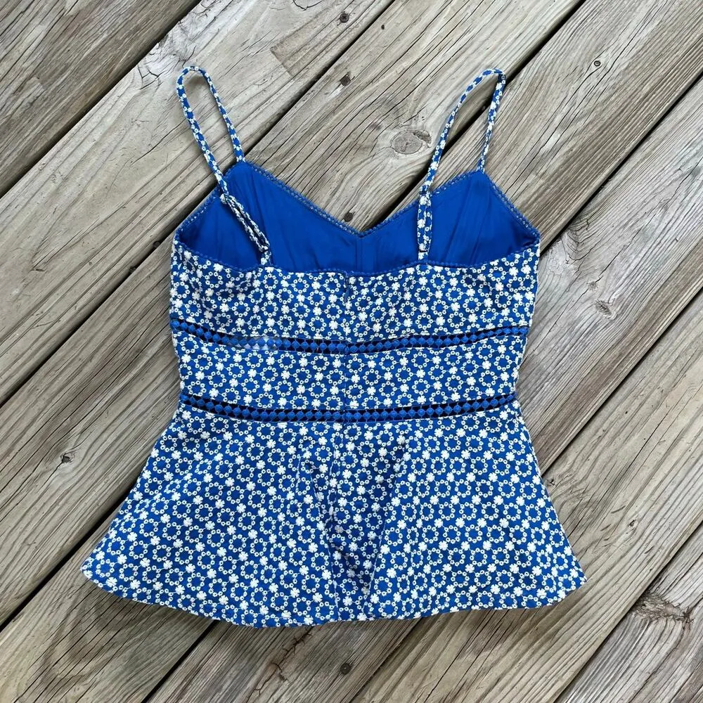 Skies Are Blue Women's Blue Floral Sleeveless Top Size XS. NEW - Image 3