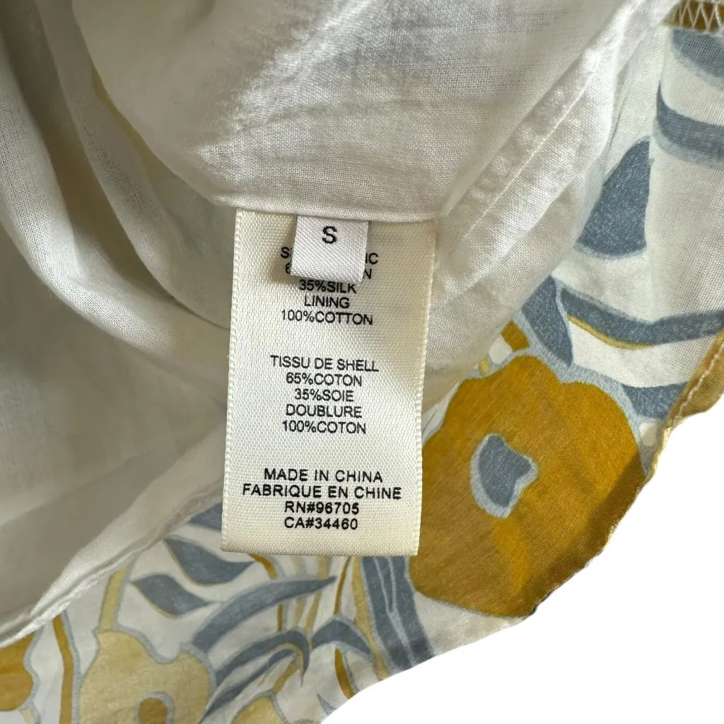 Rebecca Taylor Daphne Fleur Blouse in Buttercream Combo Cotton/Silk Size Small - Image 8