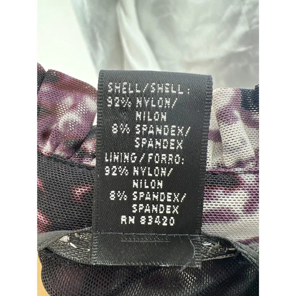 August Silk (S) Sheer Purple Ruffle Pop Collar Mesh Knit Blouse Top Shirt - Image 6