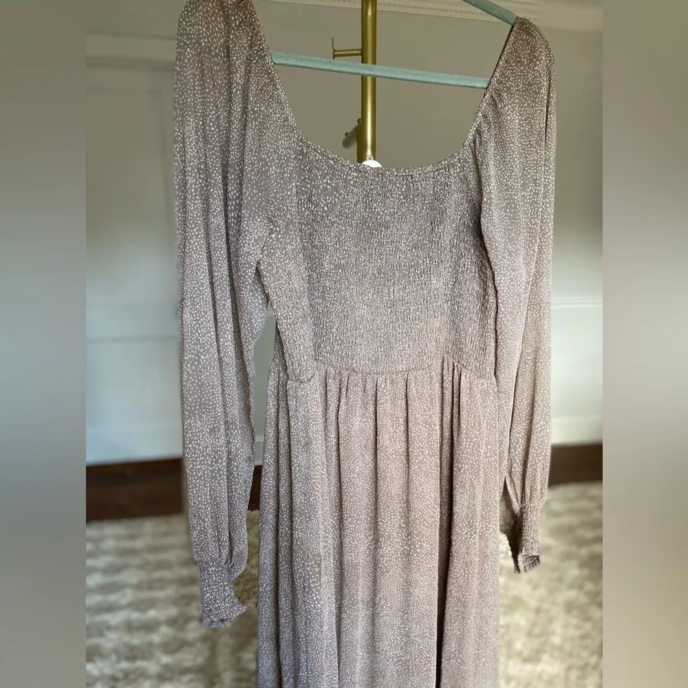 Mittoshop Smocked Maxi Dress Summer Wedding Square Neck Cottagecore Dot Ranch - Image 3