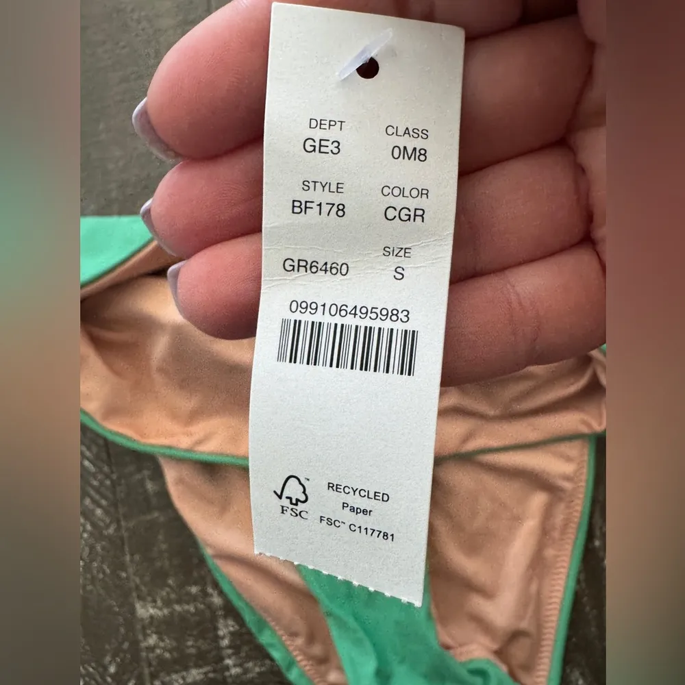 J.CREW RE-IMAGINED NWT‎ Kelly Green High-Waisted Bikini Bottom Size S - Image 3