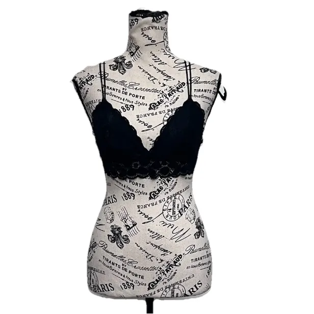 Aerie Black Lace Bralette Size M | Sheer Strappy Criss Cross Lingerie Goth Boho - Image 2