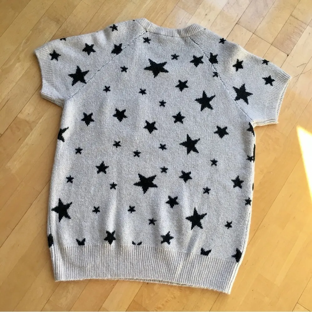 Torrid Stars Short Sleeve Lightweight Sweater, Tan, Black, Size 2 (2X or 18/20) - Image 3