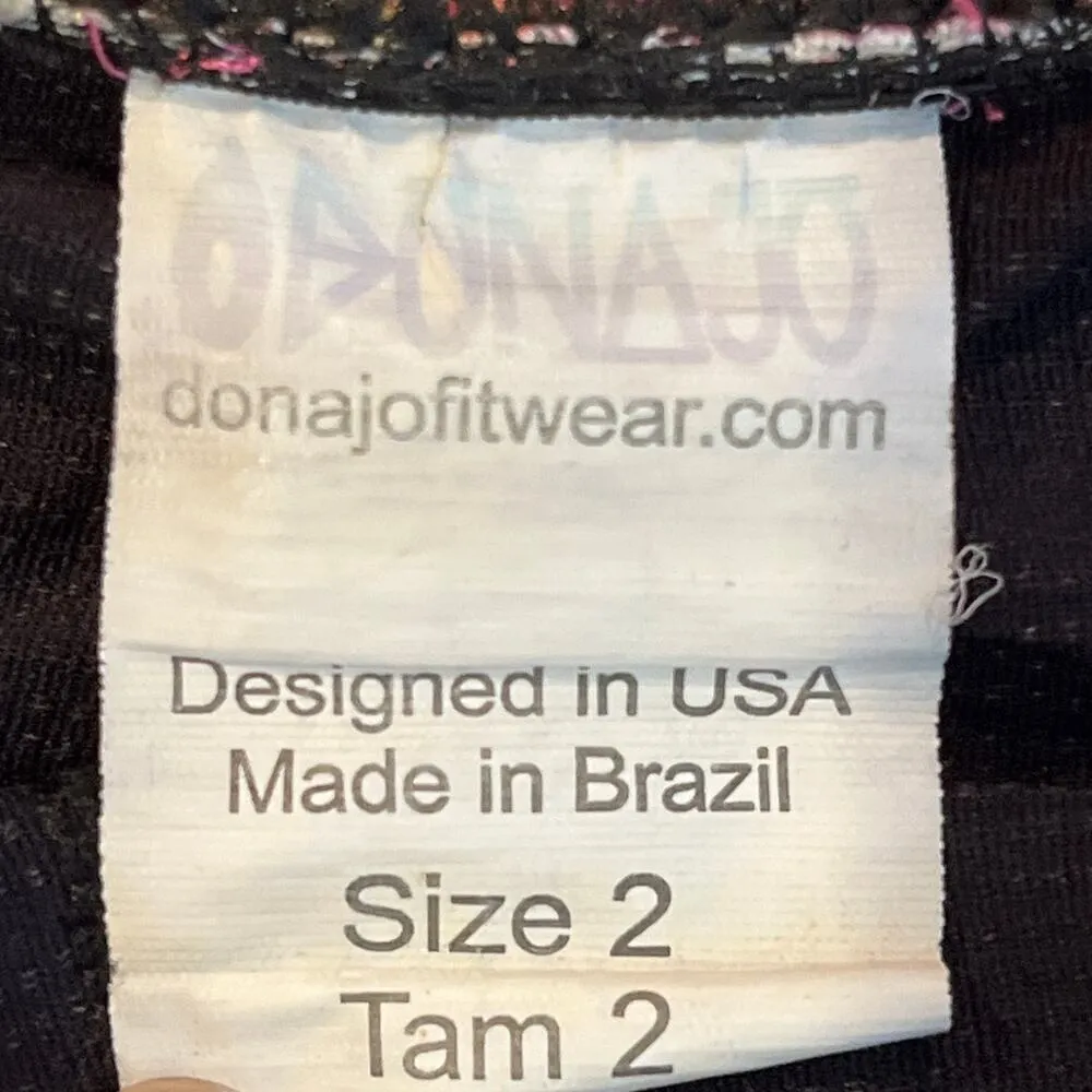 Dona Jo Fitwear Tennis Skort Fire Blue Pink Orange Size 2 = XS - Image 4