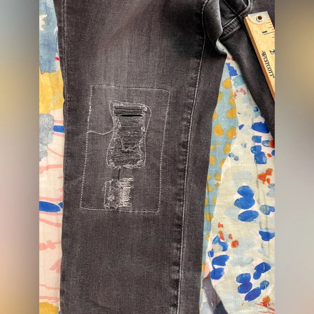 ADRIANO GOLDSCHMIED 28 The Stilt Cigarette Roll-Up Jeans Charcoal Black Gray - Image 10