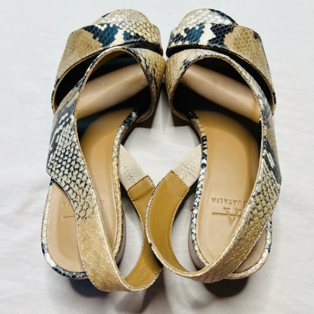 Aquatalia Women's Slingback Snake Print Sandal Multicolor Brown Black Size 5 - Image 5