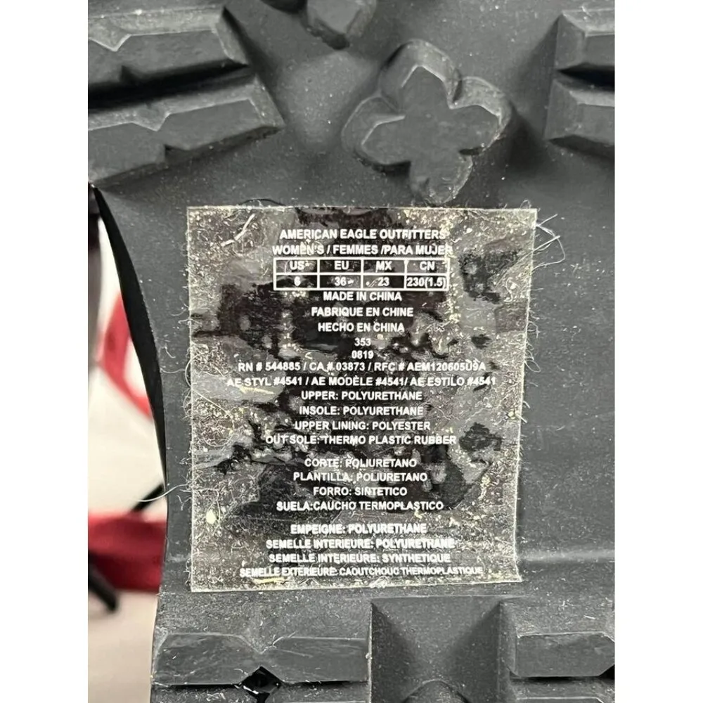 American Eagle Outfitters Womens Black Lace Up Lug Sole Boots Size 6 - Image 6