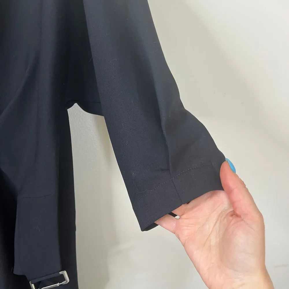 BGL Fashion Group Wool Blend Buckle Front Pleat Detail Black Dress Sz EU 42 - Image 10