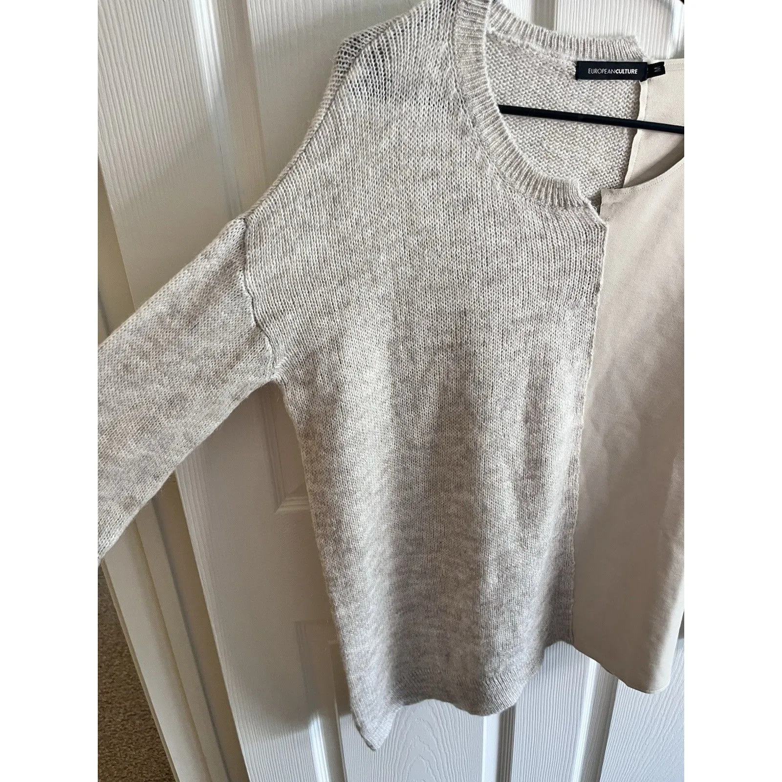 European Culture Sweater Women’s M Grey Oversized Hi - Image 5