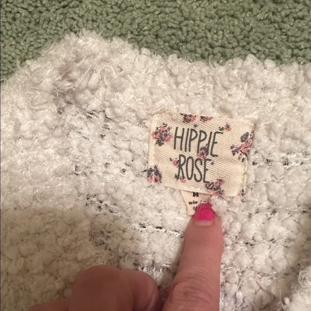 Hippie Rose  medium Cozy Multicolor Textured Women's Sweater - Image 4