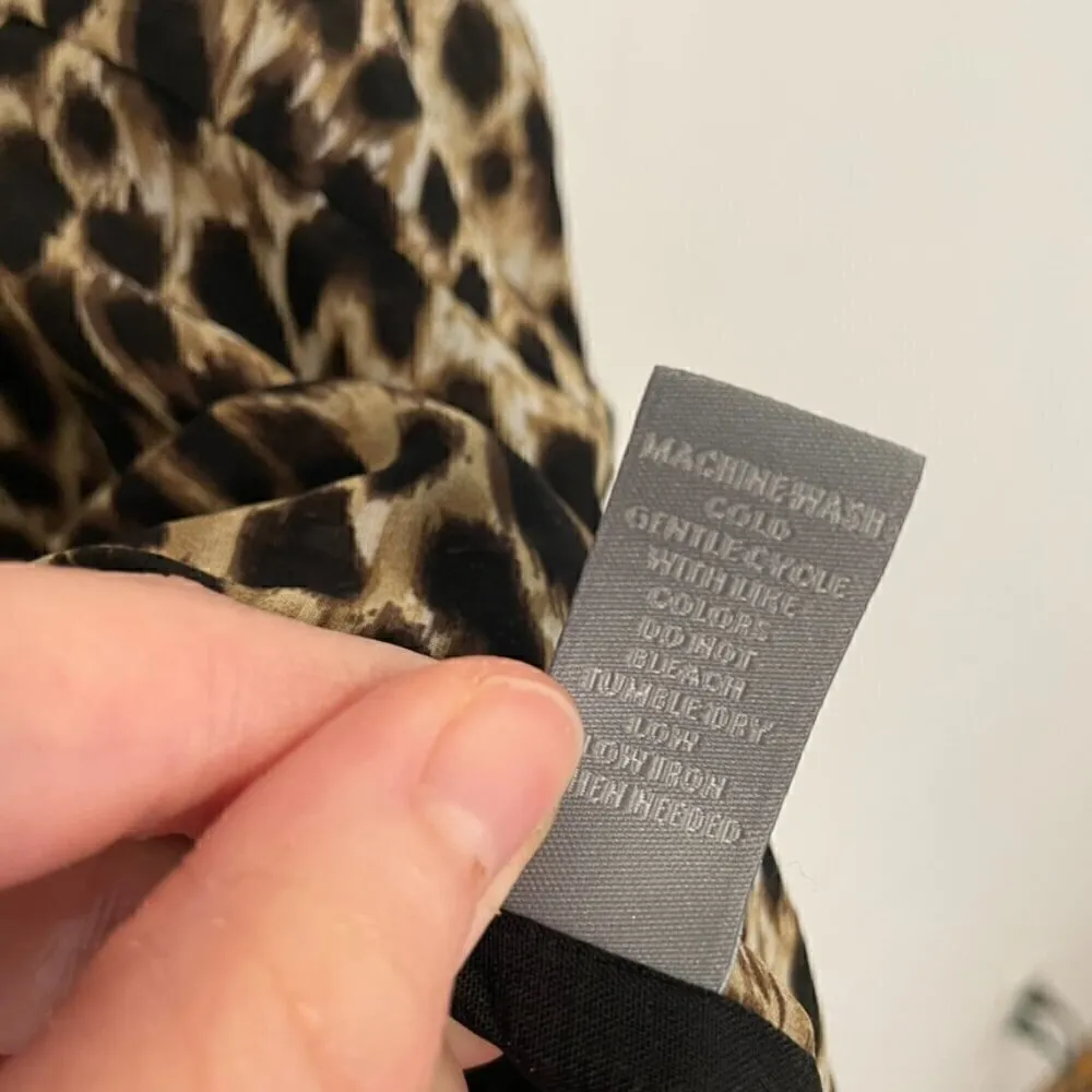 CHARLOTTE RUSSE Brown Black Cheetah Leopard Animal Print Scalloped Hem Crop Top - Image 7