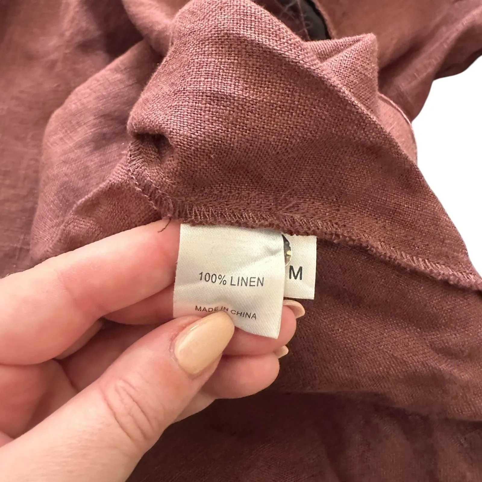 MONDAY SWIMWEAR Linen Tie Front Tunic Maroon Medium Red - Image 6