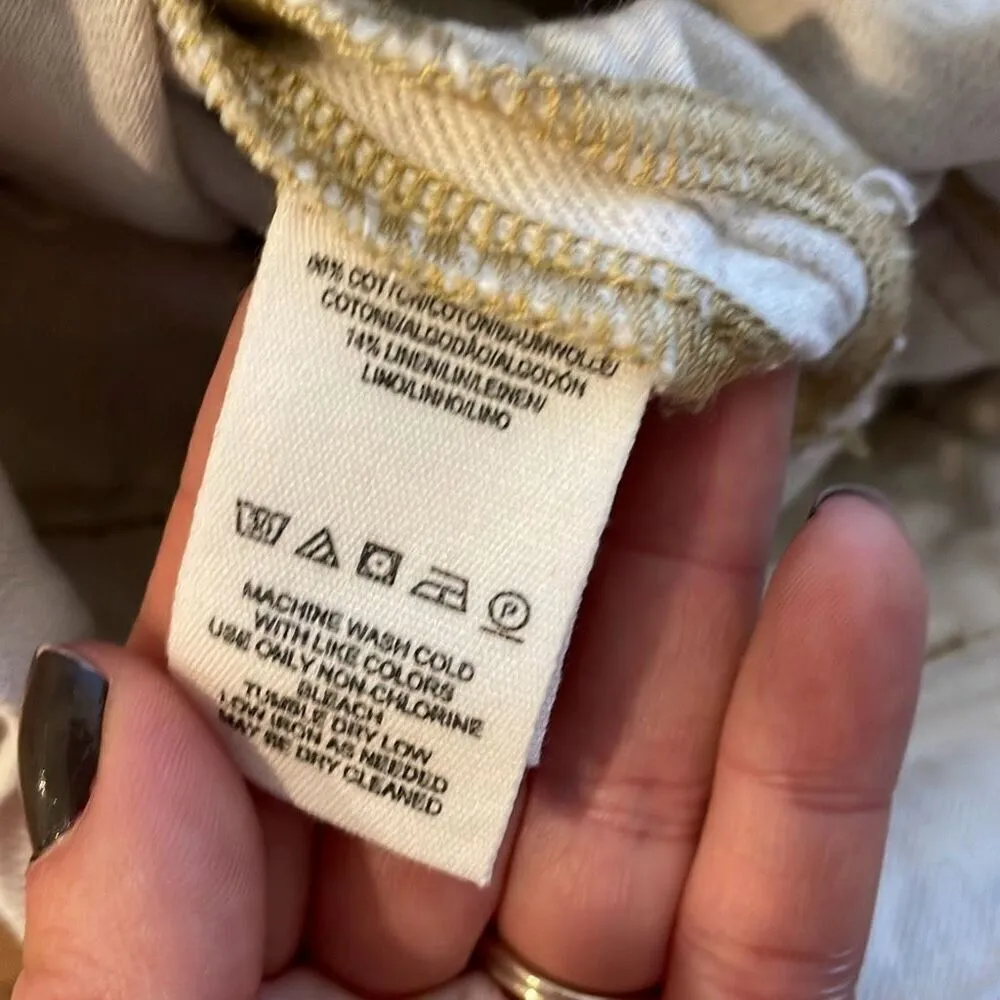 Free People ecru paperbag denim waist skirt size 10 - Image 7