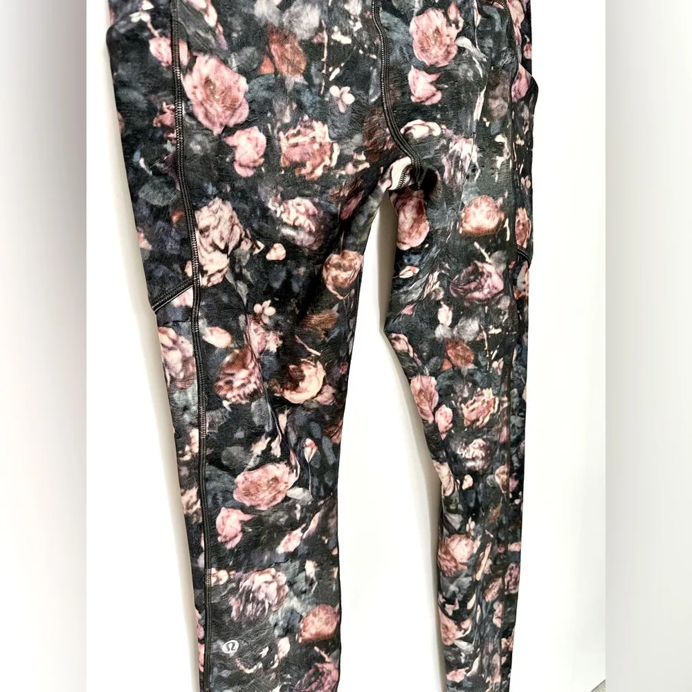 HTF Lululemon Fast and Free High-Rise Tight 25” Floral Dark Forest Size 6 (EUC) - Image 10