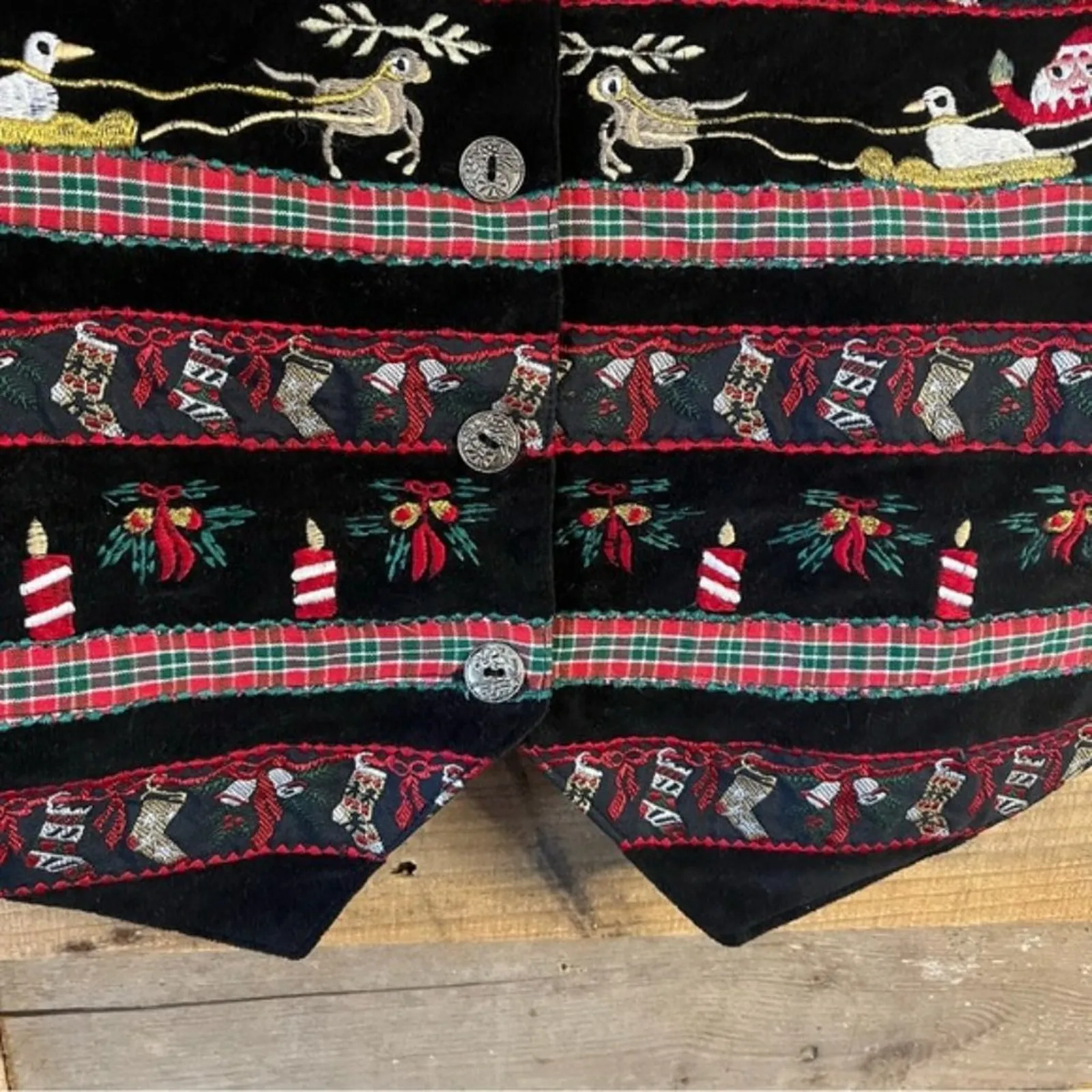 Paul Harris Design‎ Christmas Vest Size Medium Black - Image 5