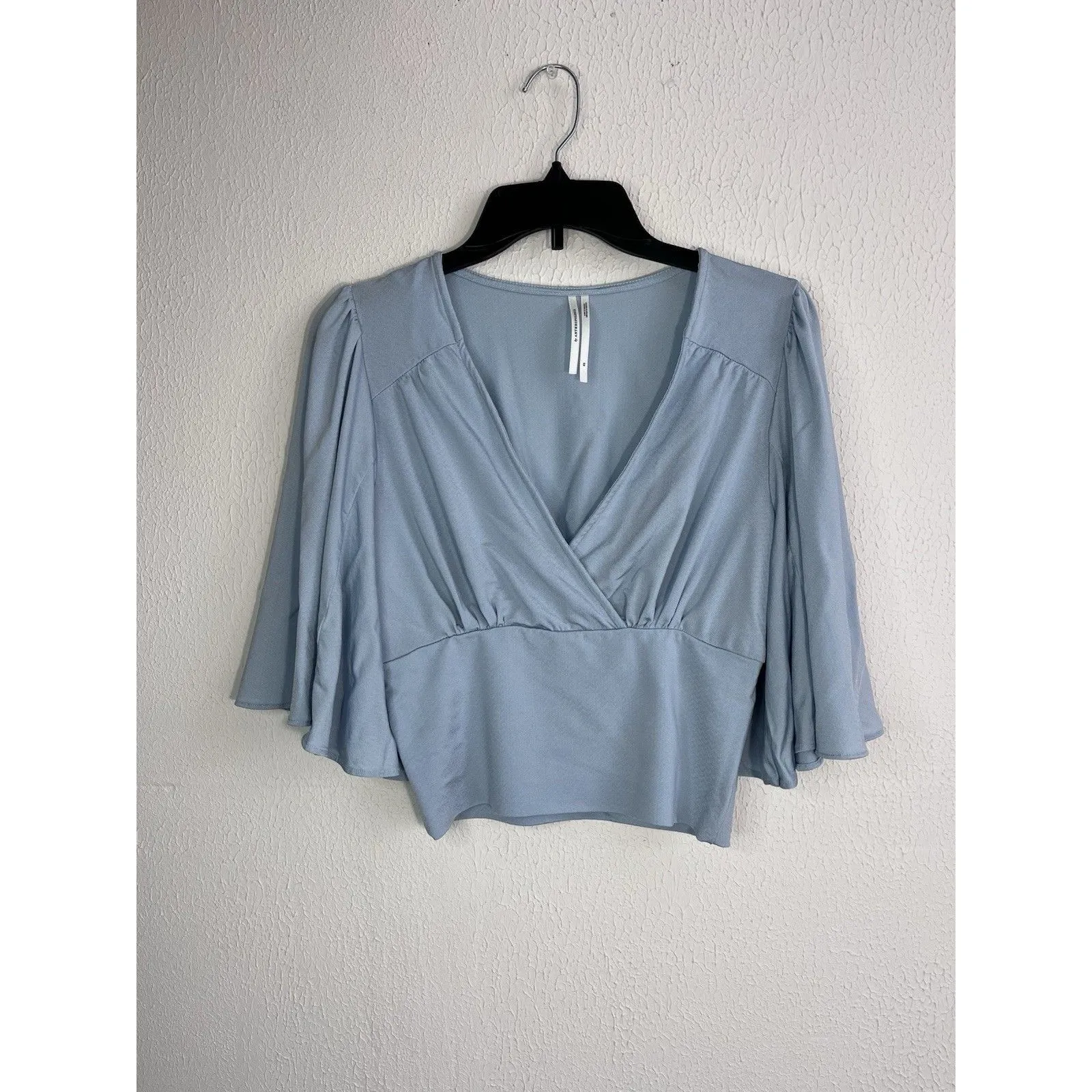 Anthropologie Women's Draped V-Neck Top, Blue bell Size XS - Image 2