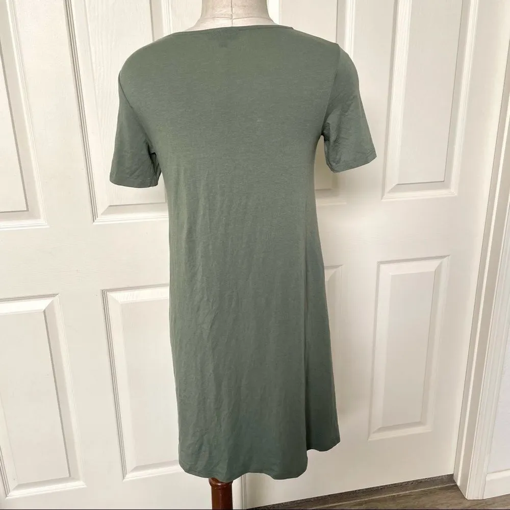 Topshop olive green short sleeve T shirt dress - Image 3