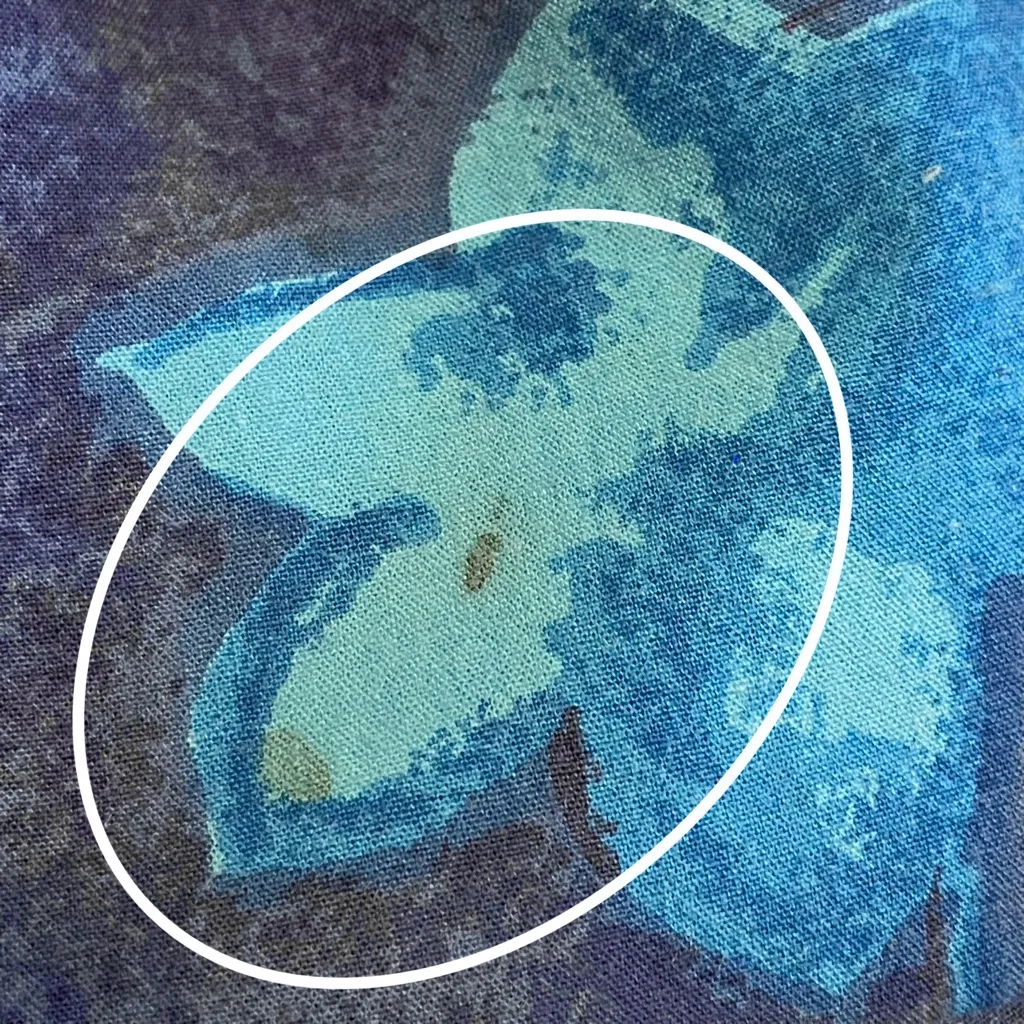 Vintage Muumuu Dress Blue Floral Relaxed Fit Pockets Buttons Gathered Shoulders‎ Size L - Image 9