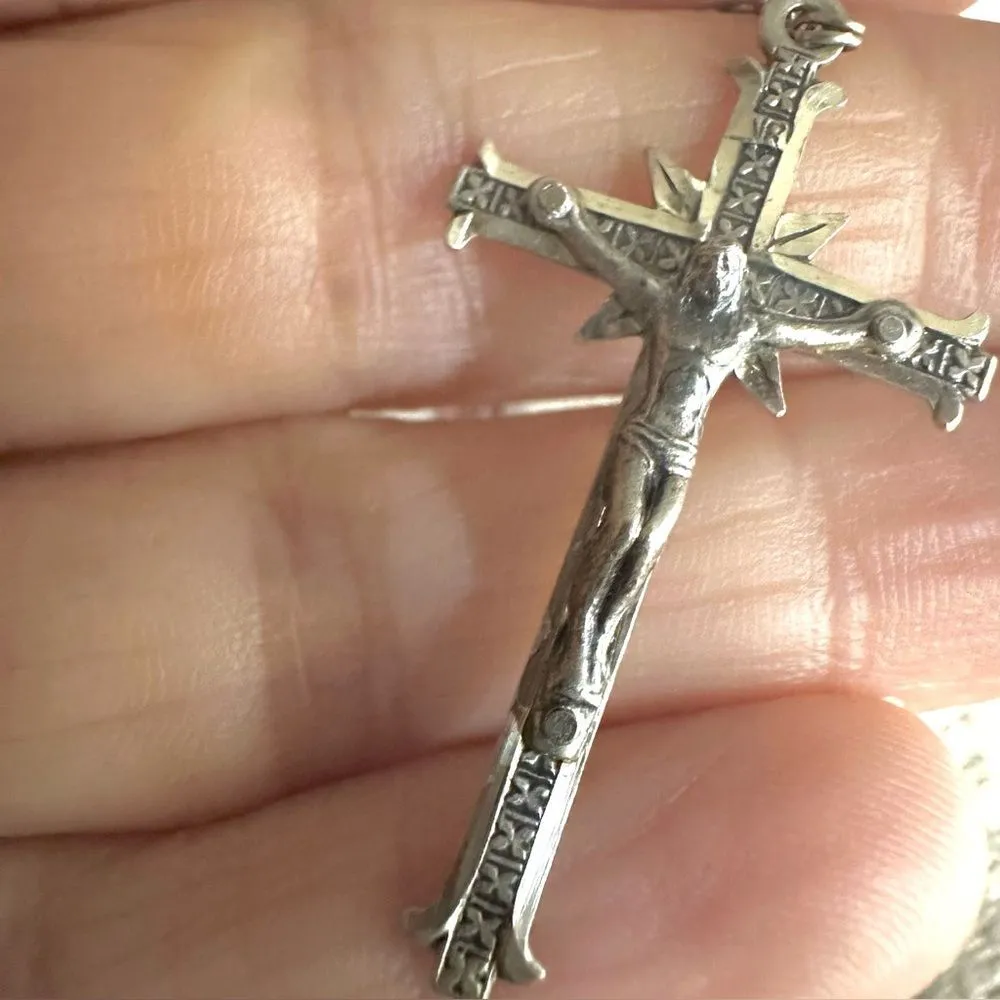 Roma sterling silver purple glass beaded rosary - Image 14