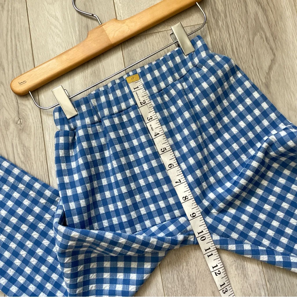 Urban Outfitters Pants gingham check casey kick flare womens Blue (xsmall) - Image 5